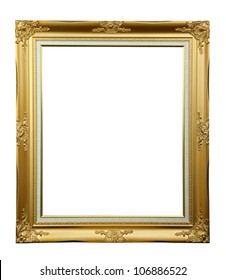 Gold Louise Photo Frame Over White Background