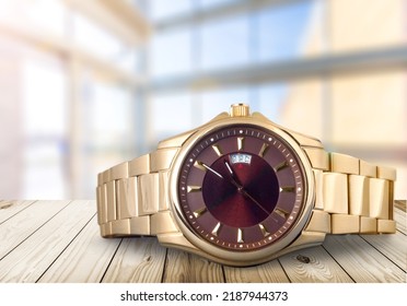 Gold Luxury Watch For Artwork Or Design.