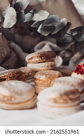 Gold Macaroon In Delicate Background