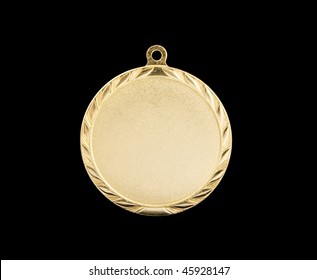 Gold Medal Isolated On Black