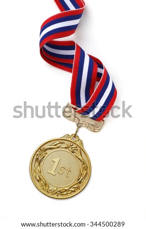 Gold medal on white background?