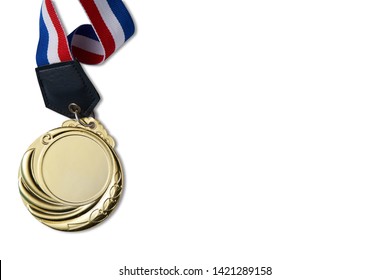 Gold Medal On White Background