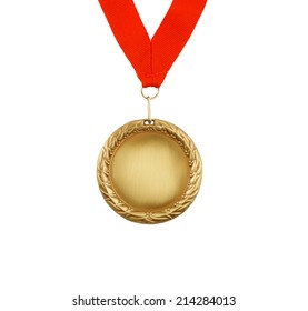 Gold Medal Red Ribbon Isolated On Stock Photo 214284013 | Shutterstock