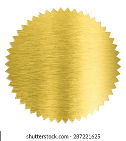 gold metal foil sticker seal isolated with clipping path included - Shutterstock ID 287221625