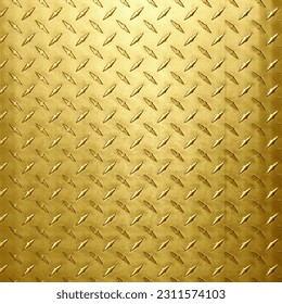 Gold metal texture with diamond embossed. golden metallic background - Shutterstock ID 2311574103