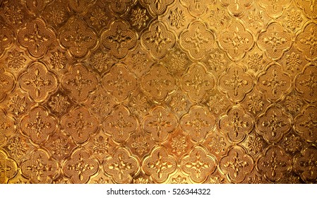 Gold Metallic Stained Glass Pattern Texture Stock Photo 526344322 ...