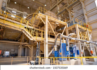 Gold Mine Processing Plant Equipment Is Seen From The Inside.