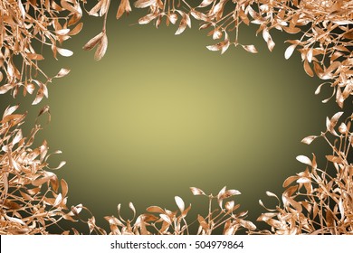 gold mistletoe on christmas background - Shutterstock ID 504979864