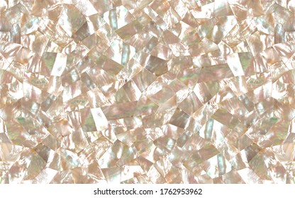 Gold Mother Of Pearl Texture In Faceted Mosaic Pattern