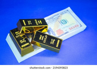 gold nuggets and paper money  asset concept  Business