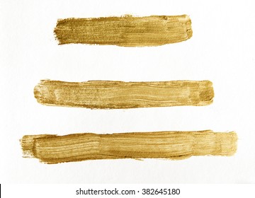 Gold Paint Brush Stroke.