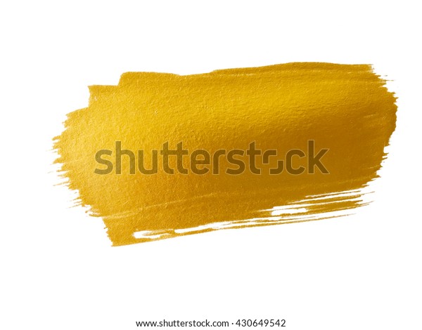 Gold Paint Smear Stroke Stain On Stock Photo (Edit Now) 430649542