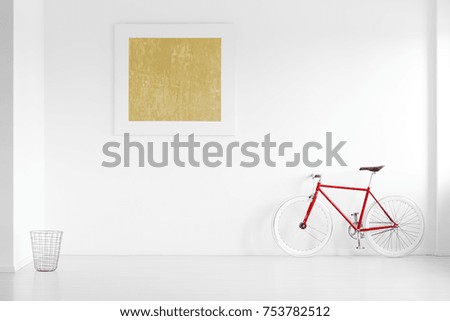 Similar – Image, Stock Photo Red bike with basket on italian street.