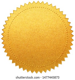 Gold paper diploma or certificate seal isolated - Shutterstock ID 1477445873
