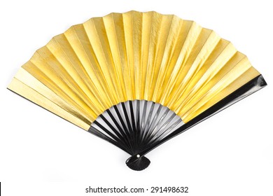 Gold Paper Fan On White Background Stock Photo 291498632 | Shutterstock