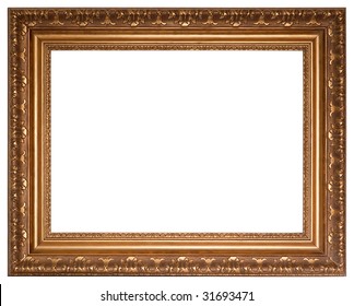 Gold picture frame with a decorative pattern