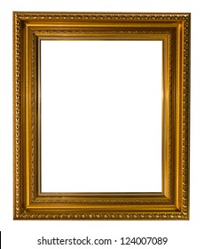 Gold Picture Frame Isolated On White Background