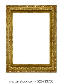 Gold Picture Frame. Isolated On White Background