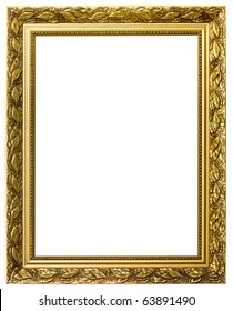 Gold Picture Frame. Isolated On White