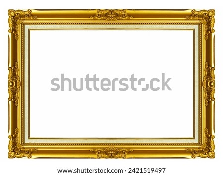 Gold Picture Frame  isolated on white background
