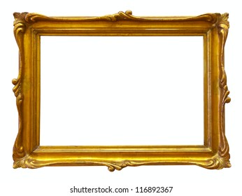 gold picture frame. Isolated over white background - Shutterstock ID 116892367