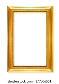 Gold  Picture Frames. Isolated On White Background