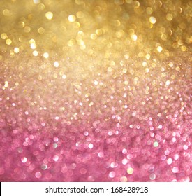 gold and pink abstract  bokeh lights. defocused background 