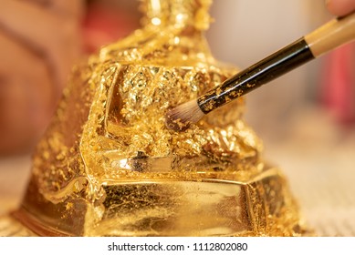 Gold Plate Art And Gilding,Asian Art Concept