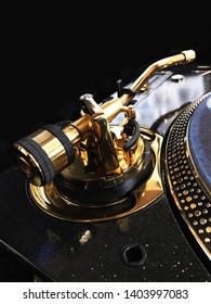 Gold Plated Tone Arm On Turntable