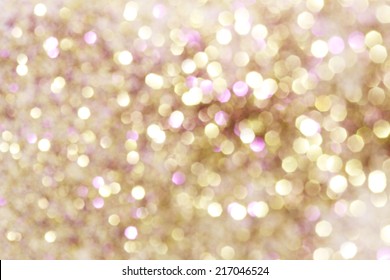 Gold And Purple  Abstract Bokeh Lights, Defocused Background 