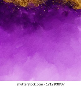 Gold And Purple Watercolor Background Ombre Texture