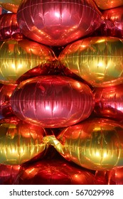 Gold And Red Mylar Balloons