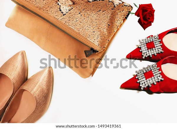 red shoes and purse