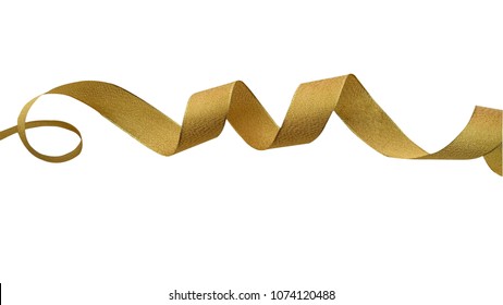 Gold Ribbon Isolated On White Background Stock Photo 1074120488 ...
