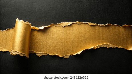 Papel rasgado dorado con