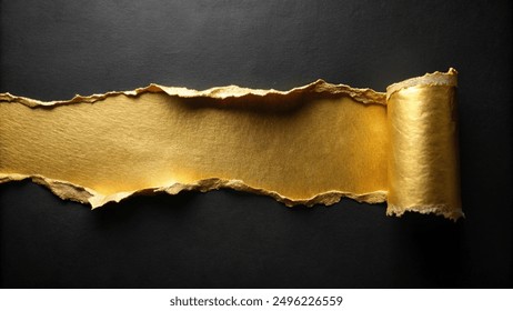 Papel rasgado dorado con