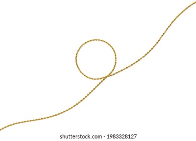 Gold Rope Chain Isolated On White Background