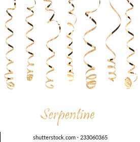 Gold Serpentine Isolated On White Background