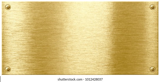 Gold Shining Metal Plate With Screw Nail Heads