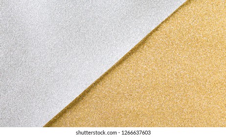 Gold And Silver Glitter Background, Two Tone Christmas Wrapping Paper