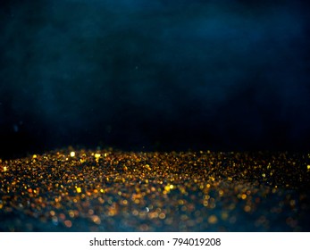 Gold And Silver Glitter With Bokeh,black Background