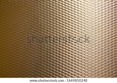 Gold stainless steel or metal plate with square pattern