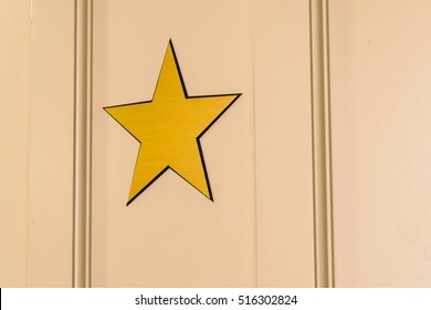 Gold Star On Theater Dressing Room Door