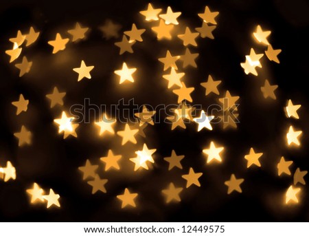 Gold stars bokeh background