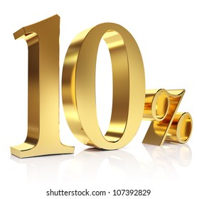 Gold Ten Percent Discount Symbol