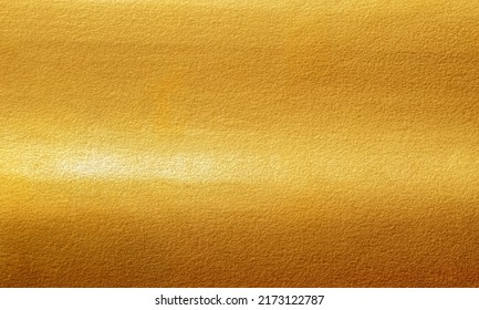 Gold Texture Background With Yellow Metallic Foil Luxury Shiny Shine Glitter Sparkle Of Bright Light Reflection. Metal Bronze Golden Surface, Celebration, Banner, Wallpaper, Design. Gold Horizontal