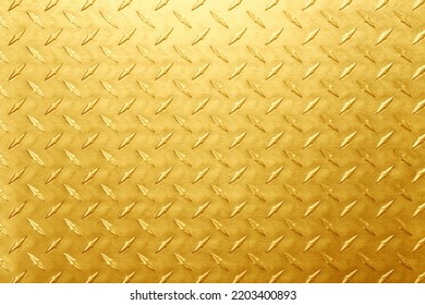 Gold texture with diamond pattern, bright metal background. - Shutterstock ID 2203400893