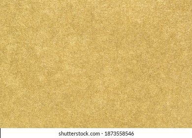 Gold Textured Paper. Smooth Matte Golden Foil, Abstract Background. Overlay Texture, Close-up.