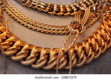 Gold Thick Necklace Jewelry