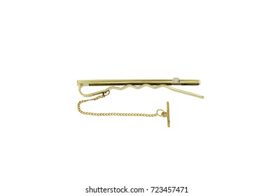 Gold Tie Clip Isolated On White Background